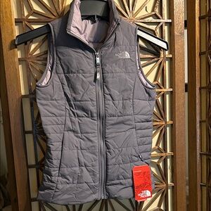 The North Face Girls Harway Rabbit Grey Vest medium 10/12 NWT